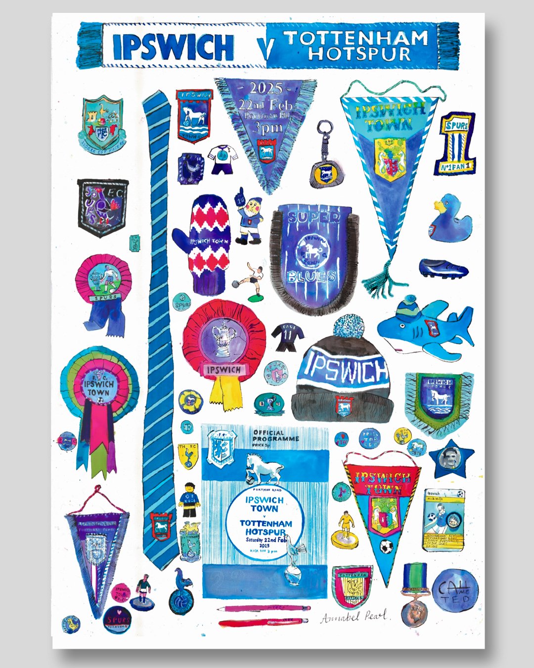 19 artists created gig-style posters for every home match of Ipswich Town’s last season
