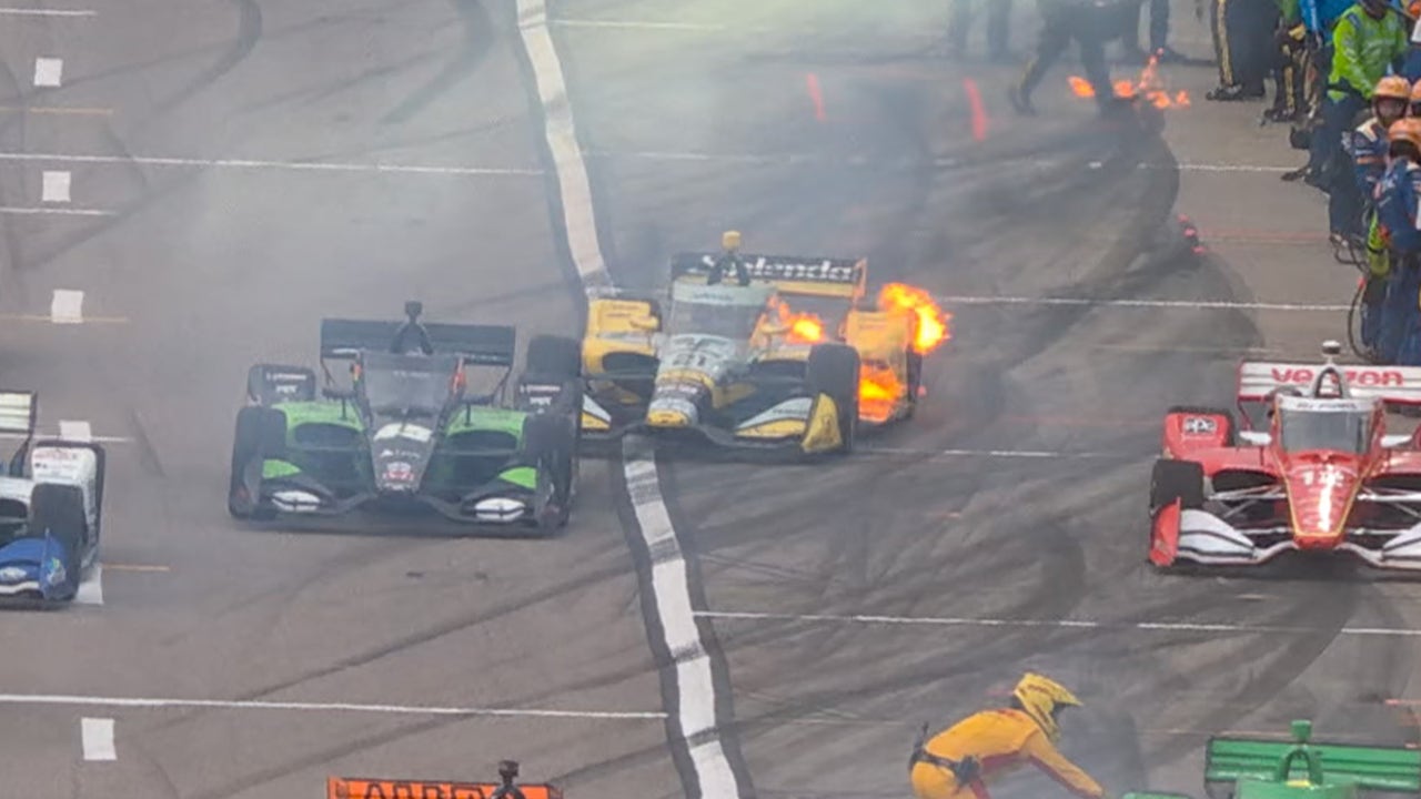 Christian Rasmussen’s car catches fire on pit lane exiting pit stop